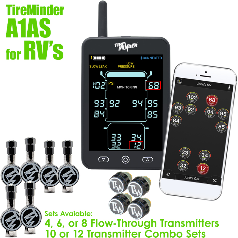 TIREMINDER A1AS TPMS FOR RV WITH FLOW-THROUGH TRANSMITTERS - INNOVATION TIRE
